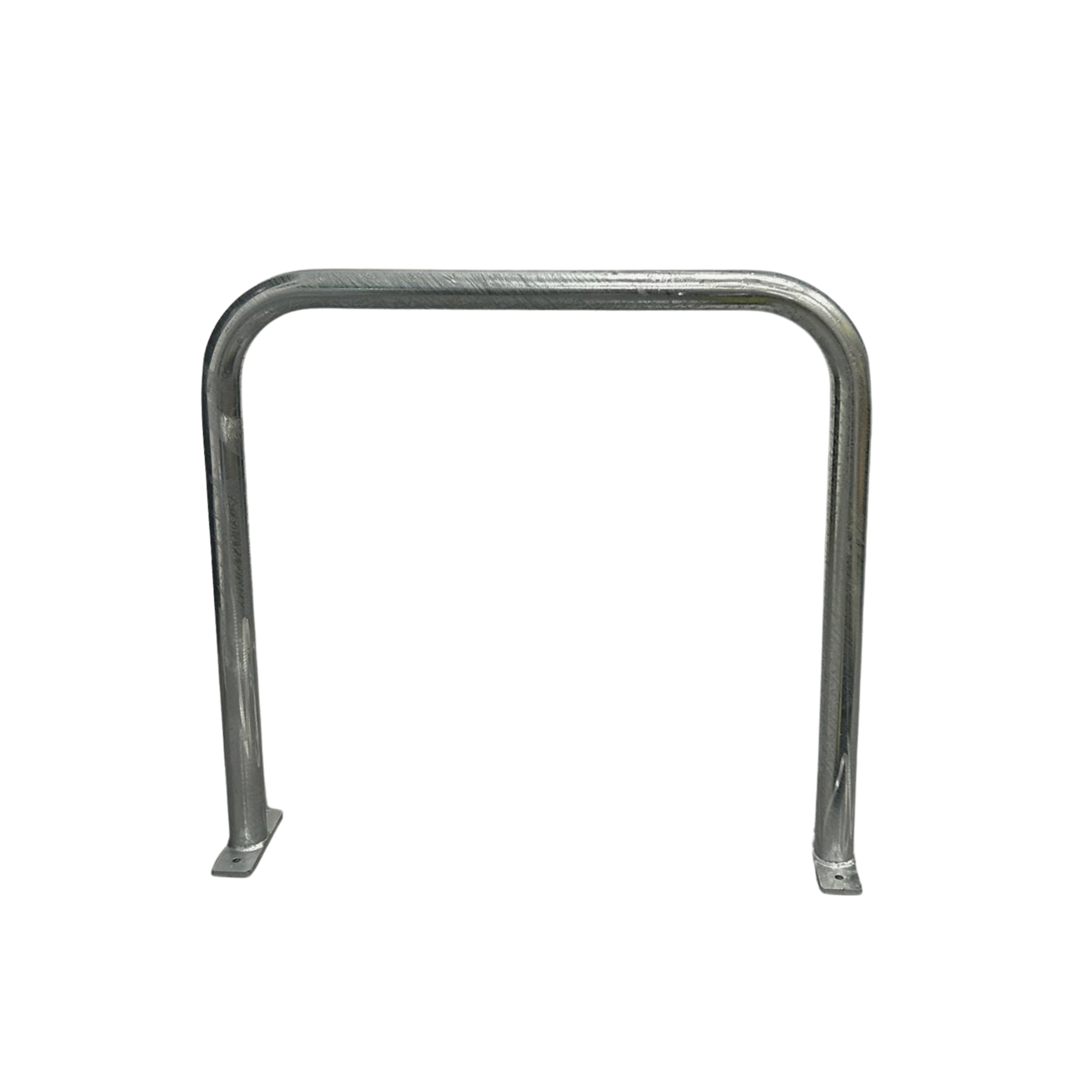 Metal bike rack on a white background