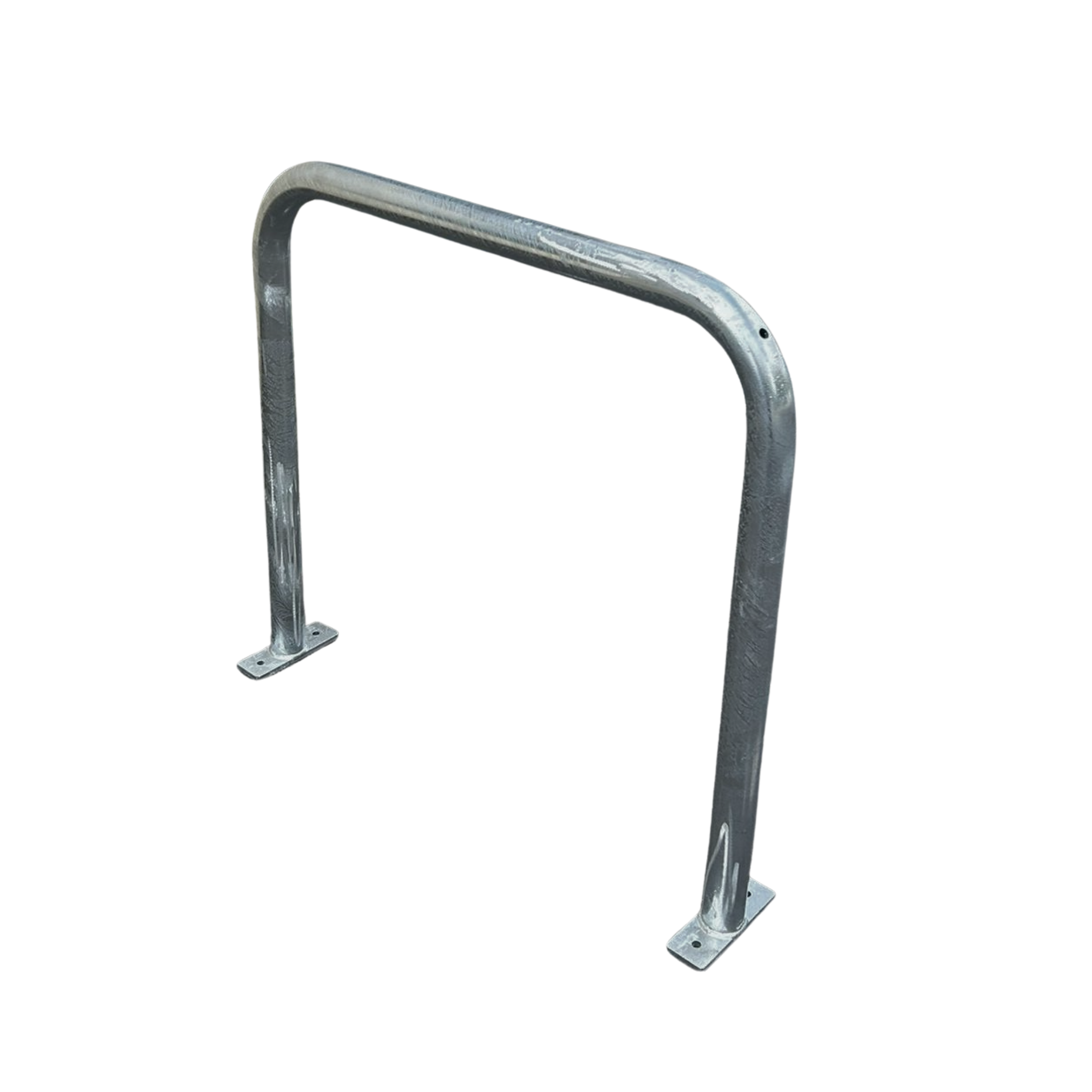 Metal handrail on a white background