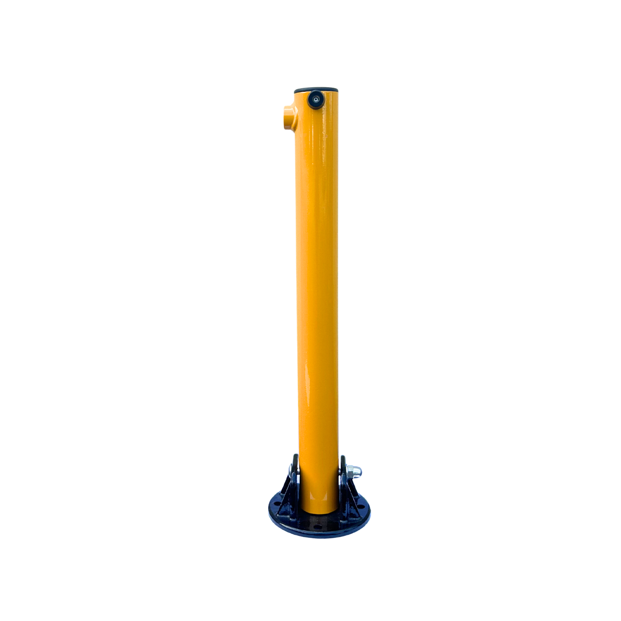 Yellow bollard on a white background