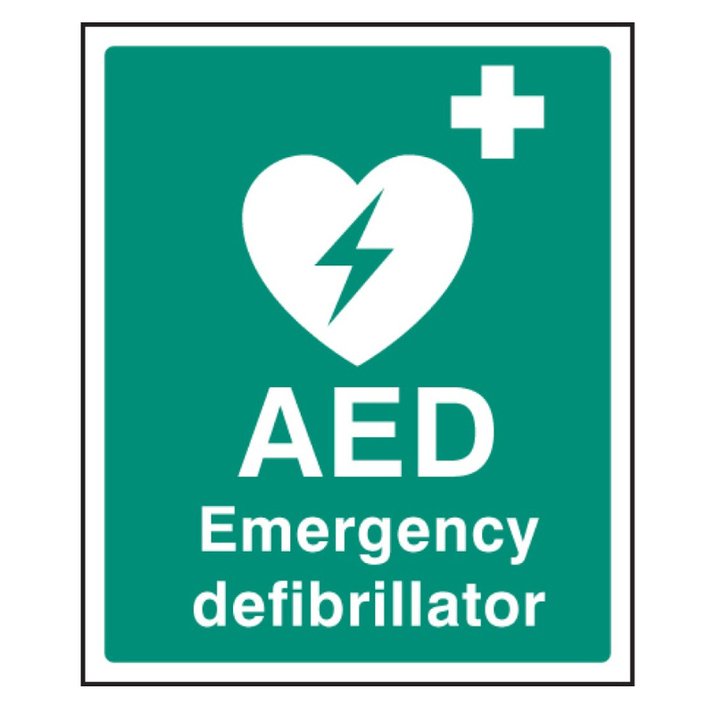AED Emergency Defibrillator Sign