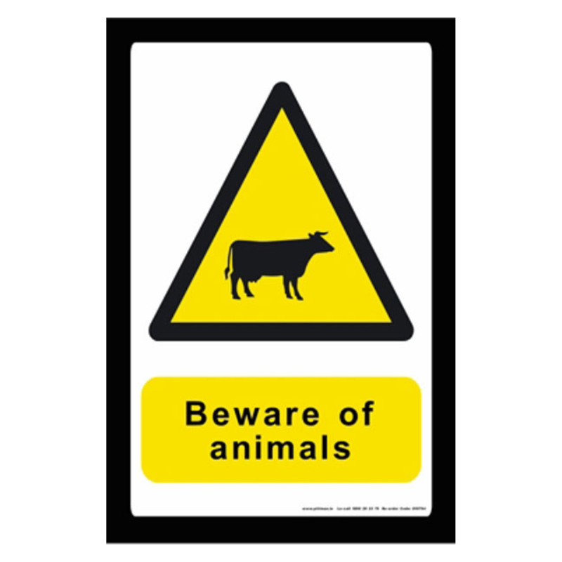 Beware of Animals Farm Safety Sign
