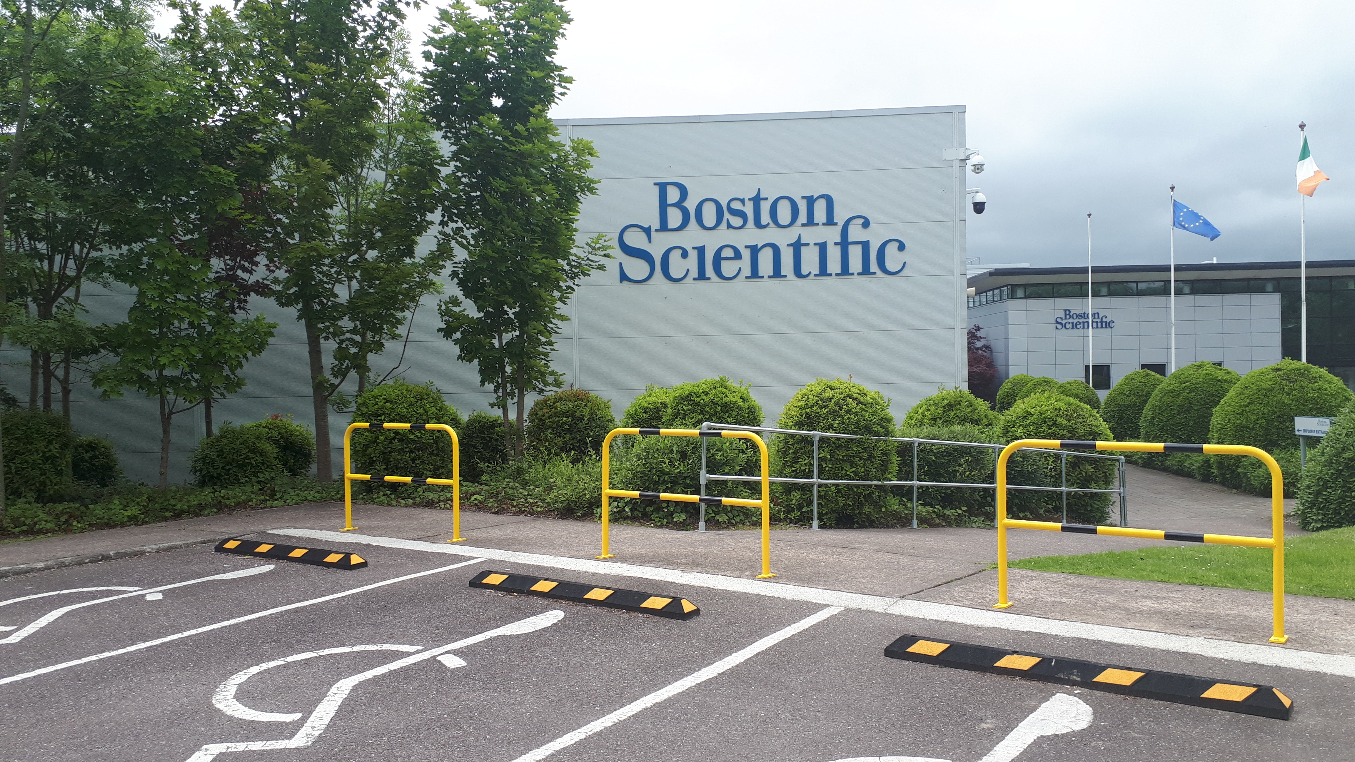 Outdoor hoop guards in carpark