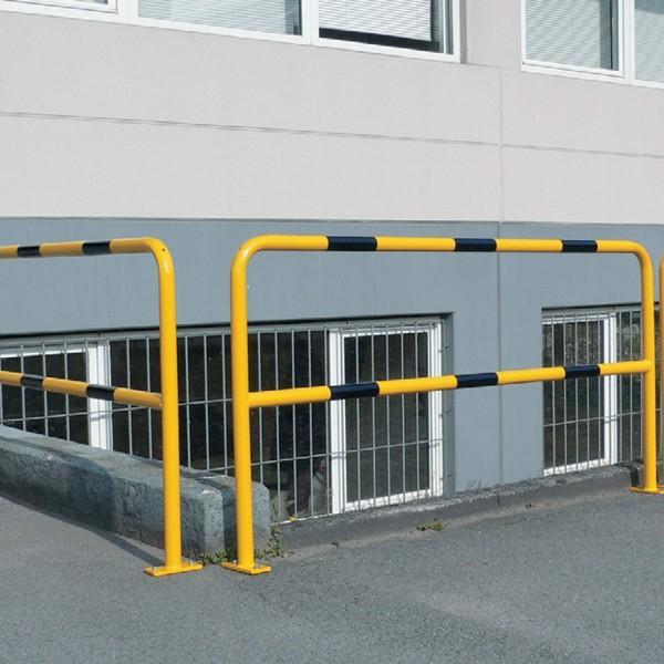 Outdoor hoop guards highlighting danger