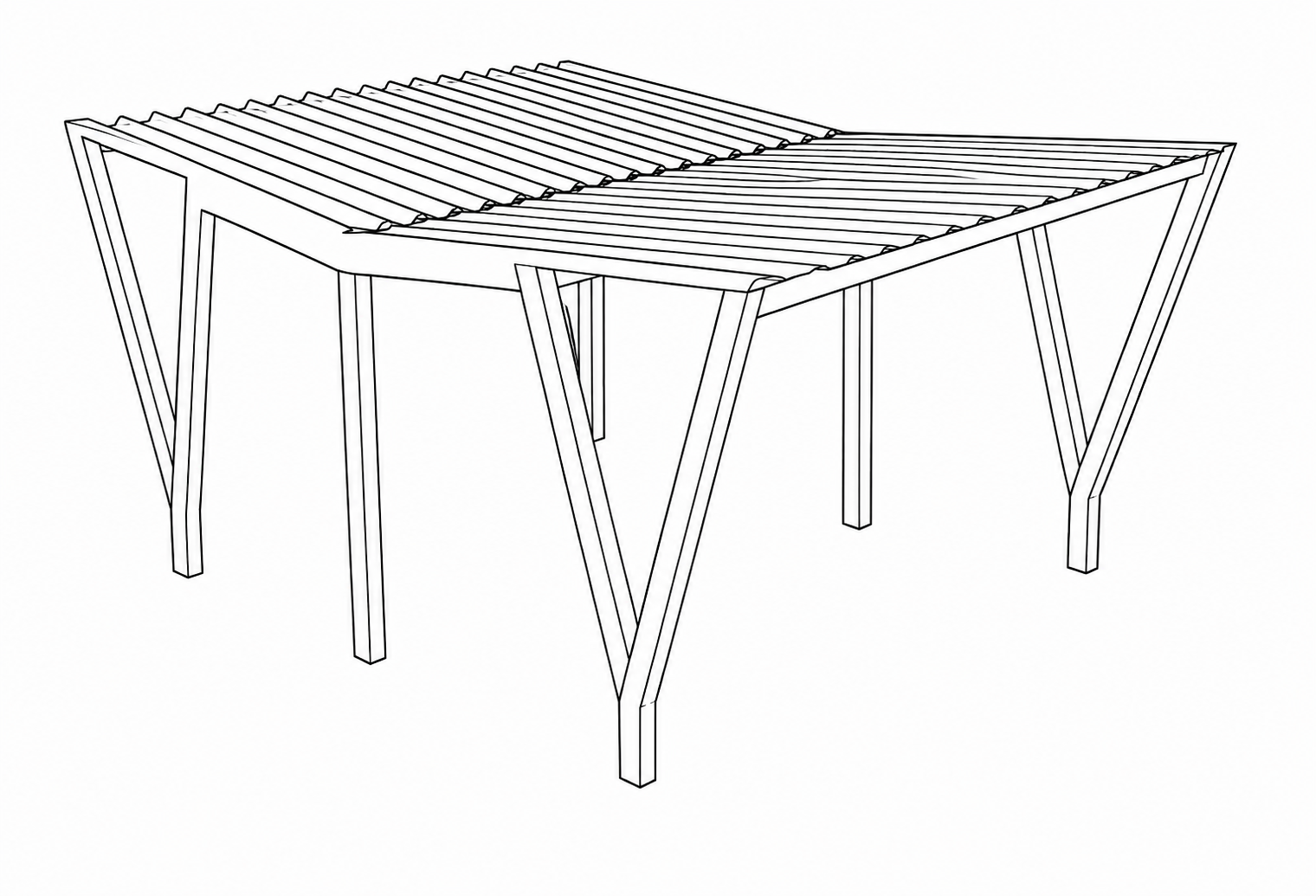 VISTA Bike Shelter Double (Glass/Sheet Roofing)