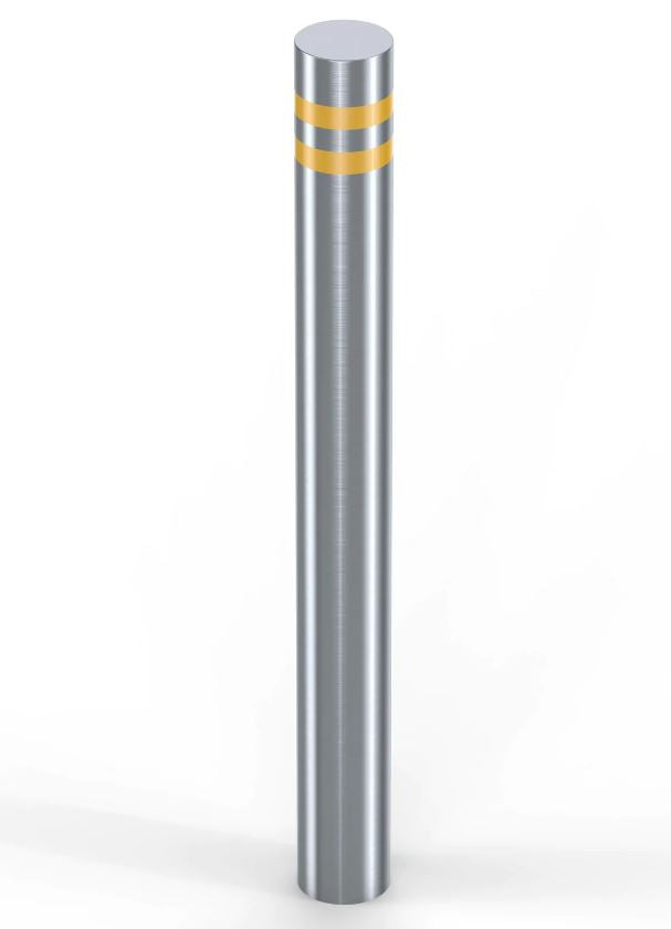 High Visibility Semi-Dome Stainless Steel Bollard Part M (Ø 114mm Sub-Surface Mount)
