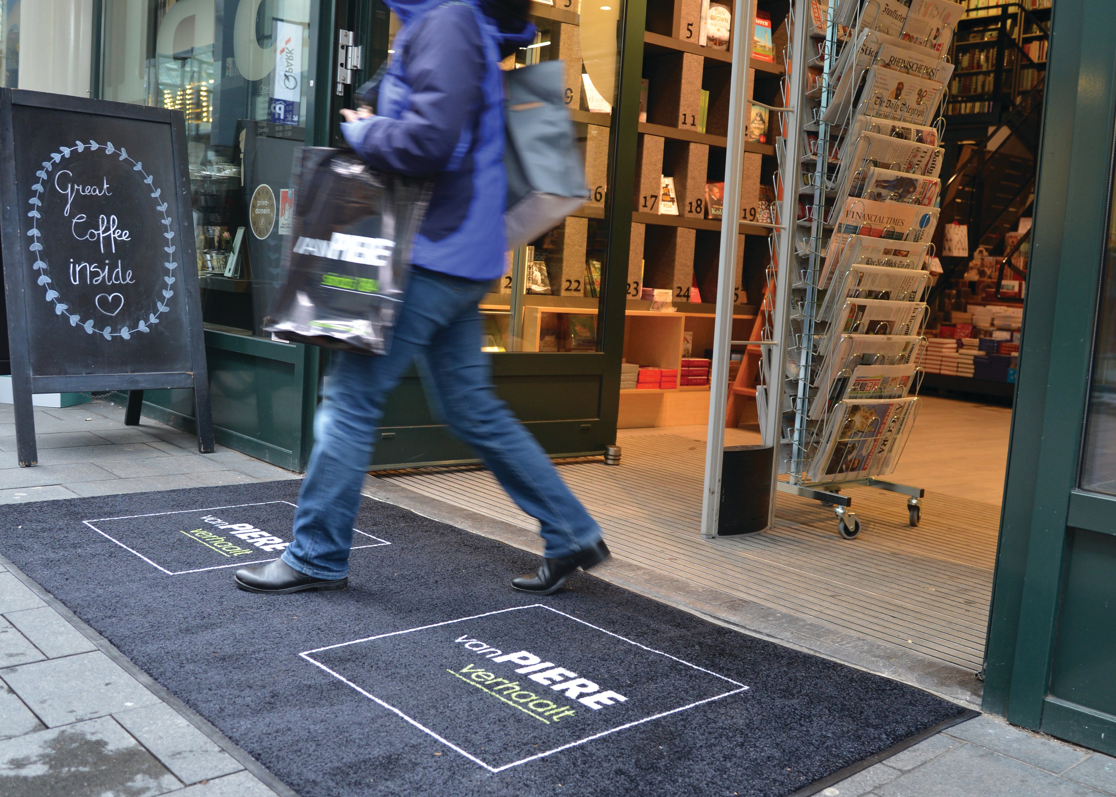 Logo Washable™ Entrance Mat At Shop Door