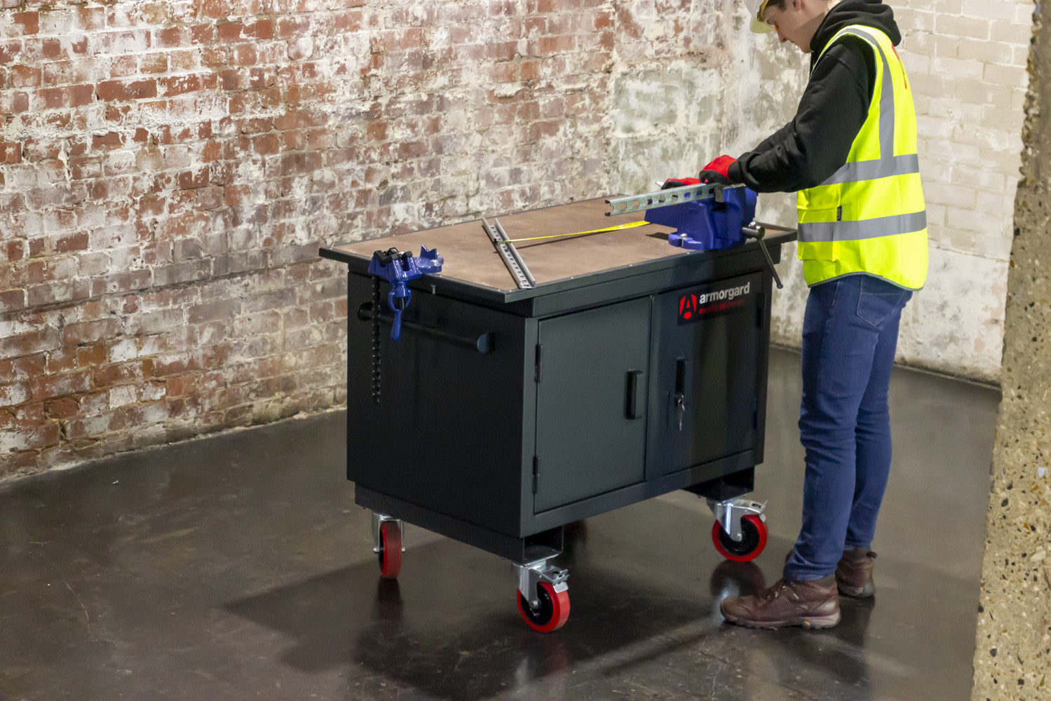 Armorgard TuffBench MBH12-VF Vice In Use