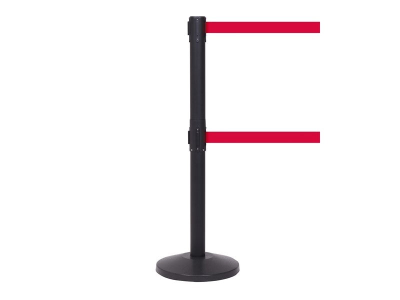 QueueMaster Twin Retractable Belt Barrier Red Belt