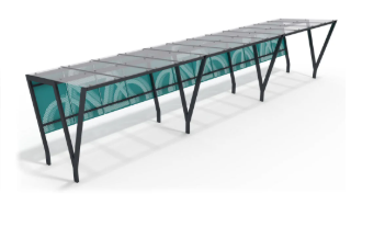 VISTA Bike Shelter Single (Glass/Sheet Roofing)