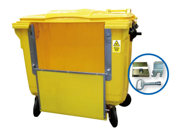 Drop Fronted Wheeled Bins With Lid Lock