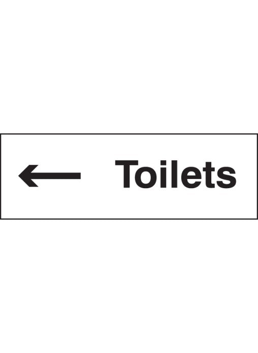 Toilets Arrow Left Sign