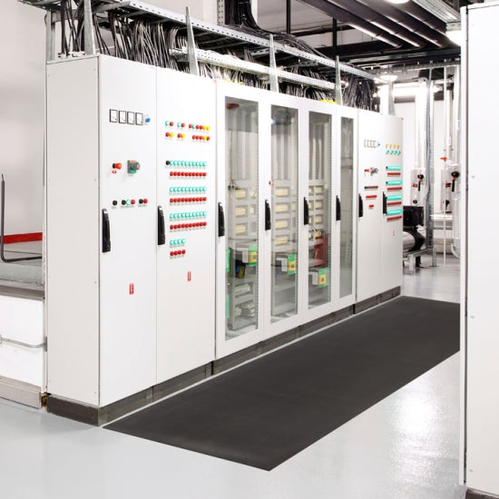 Switchboard Protective Mat Black in Electrical Room