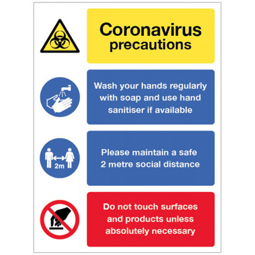 Coronavirus Precautions Safety Sign