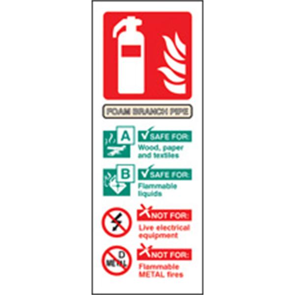 Foam Branchpipe Identification Sign