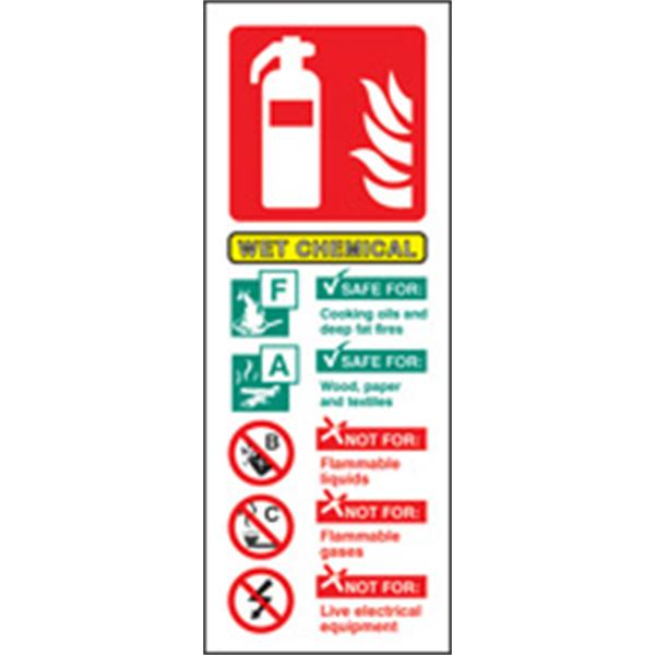 Wet Chemical Fire Extinguisher Identification Sign
