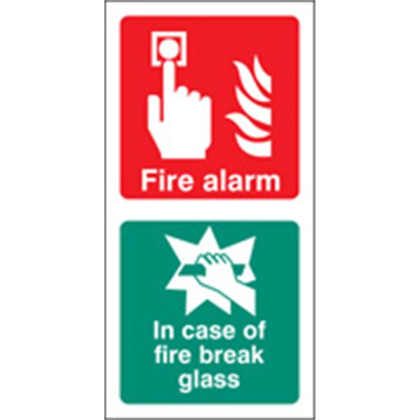 Fire Alarm/In Case of Fire Break Glass Sign