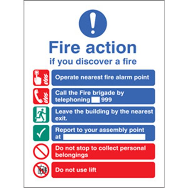 Lift In Building Fire Action Sign