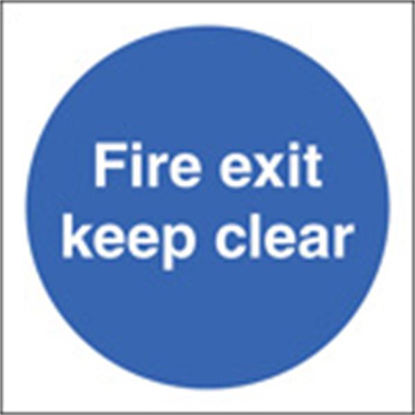 Fire Exit Keep Clear Door Sign