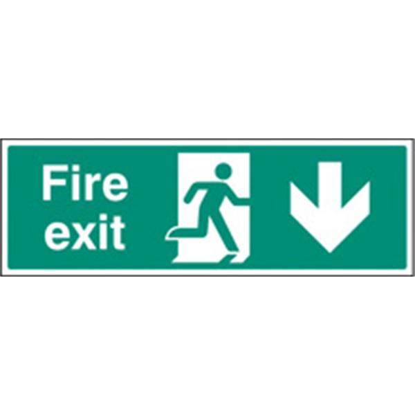 Fire Exit Down Emergency Escape Sign