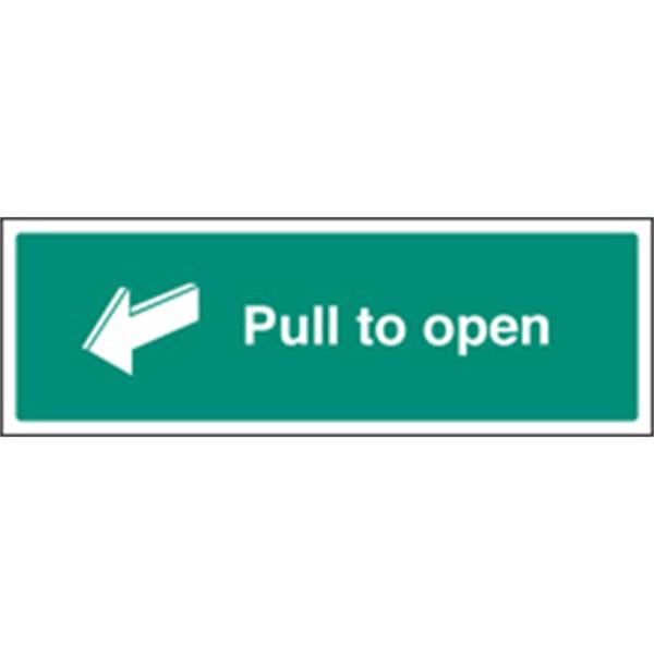 Pull to Open Emergency Sign
