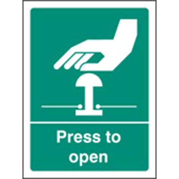 Press To Open Sign