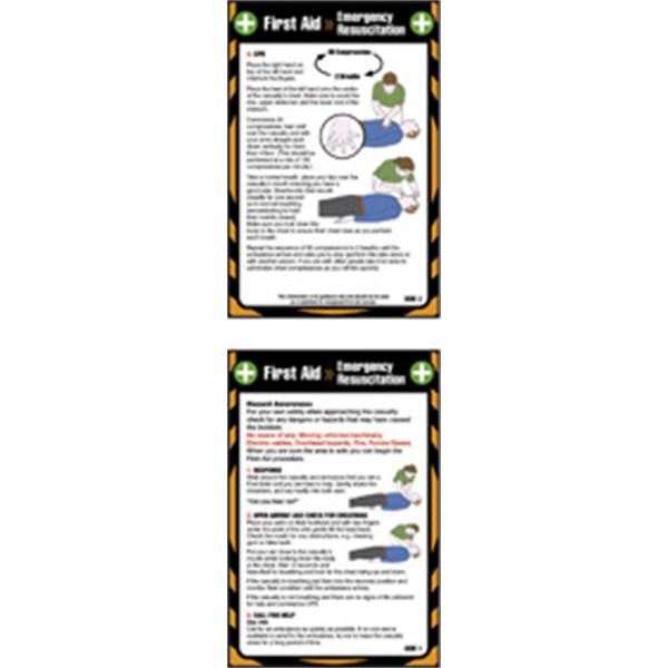 First aid emergency resuscitation poster