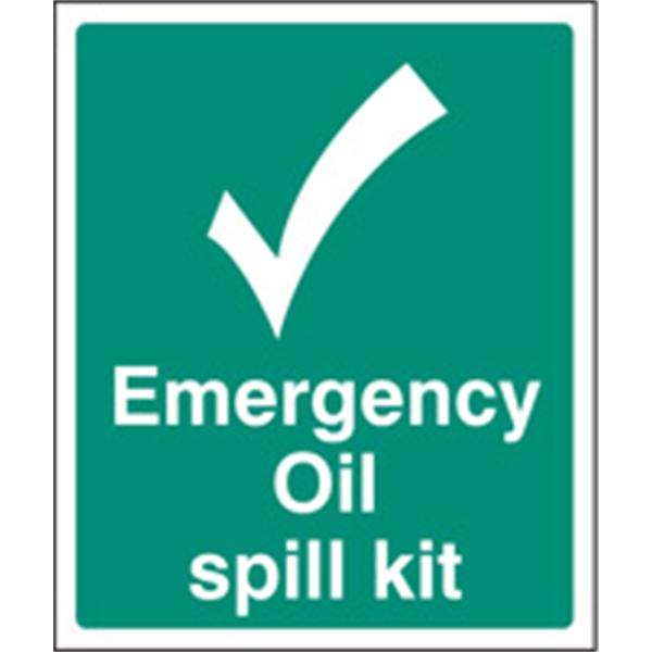 Emergency Oil Spill Kit Safety Sign