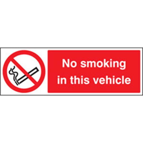 No Smoking In This Vehicle Safety Sign