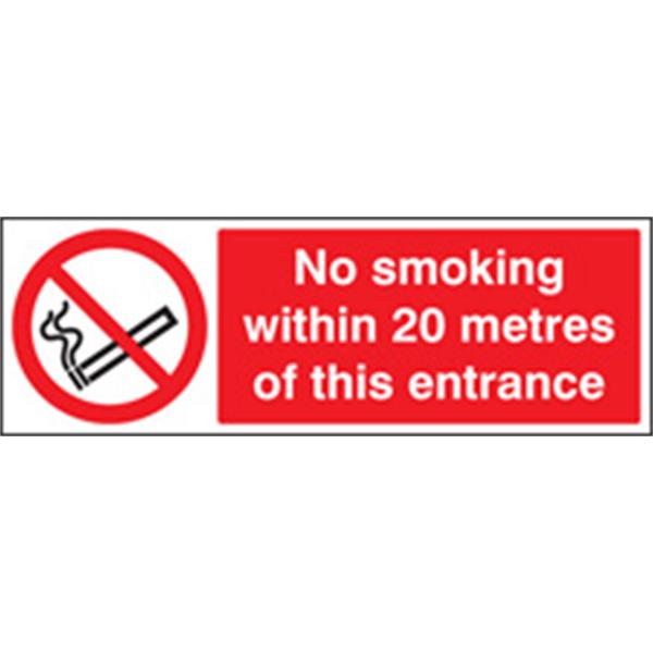 No Smoking Within 20 meters of this Entrance Safety Sign