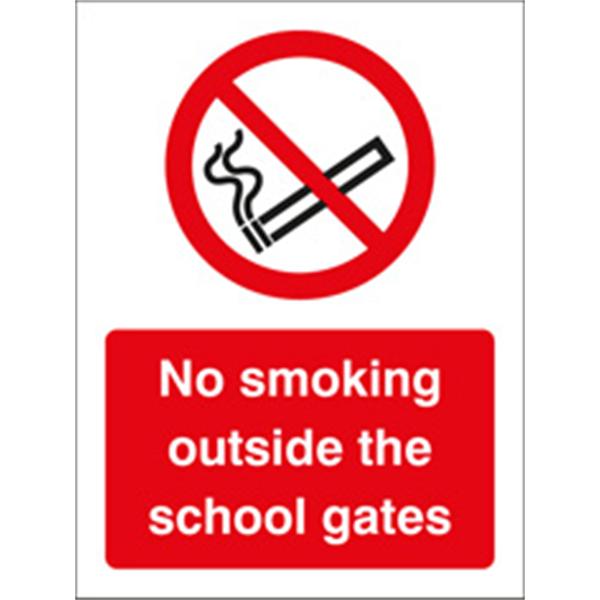No Smoking Outside the School Gates Safety Sign