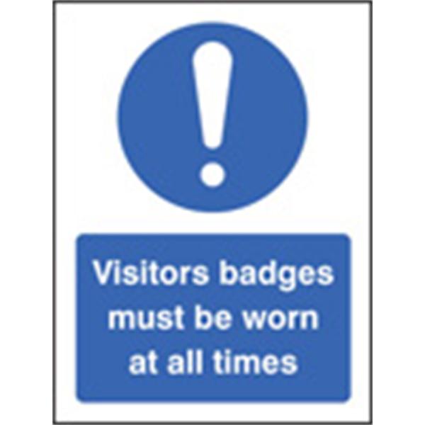 Visitors Badges Must Be Worn Security Sign