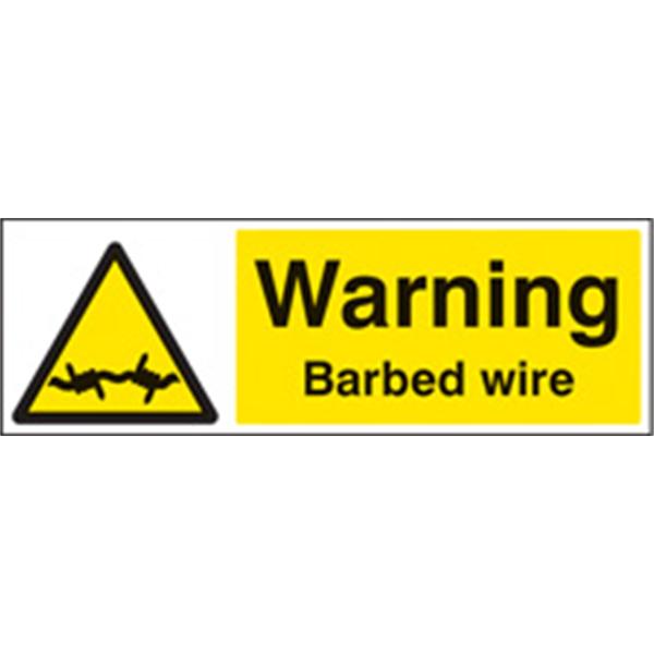 Warning Barbed Wire Security Sign