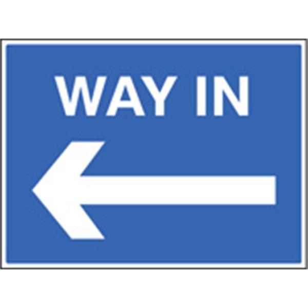 Way In Arrow Left Car Park Sign