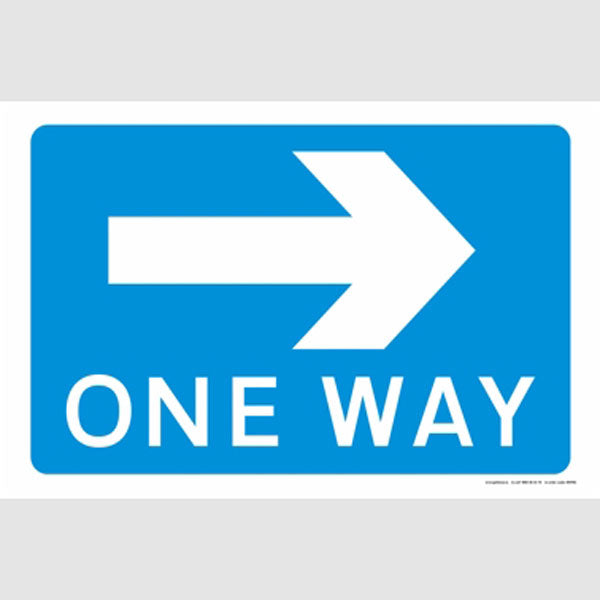 One Way Arrow Right 600 x 400mm