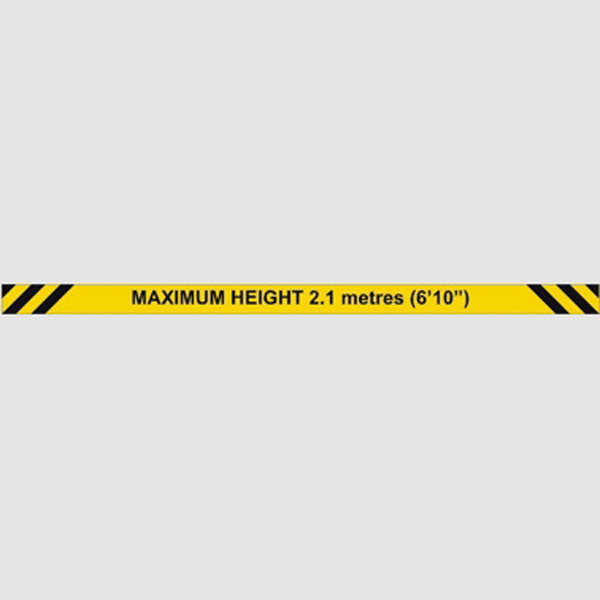 maximum height sign 3000 x 150mm