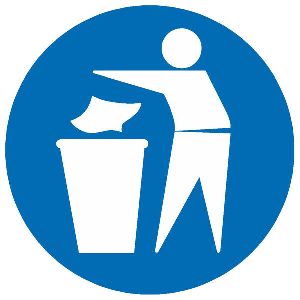Mandatory Symbol Keep tidy 100mm Sign
