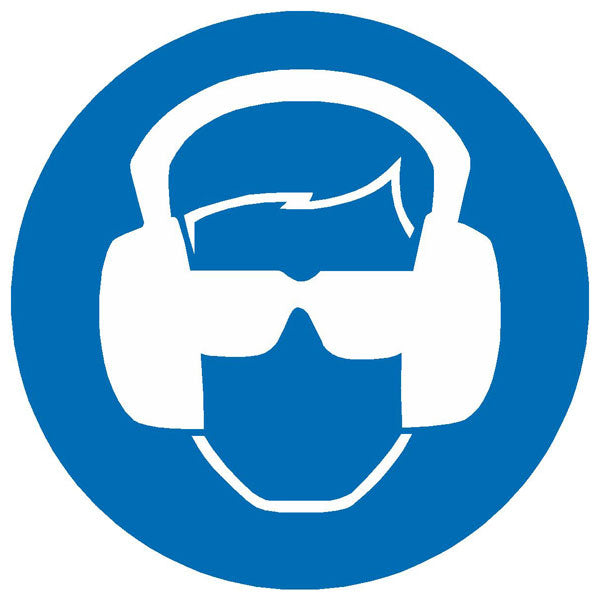 eye and ear protection 100 x 100mm safety sign