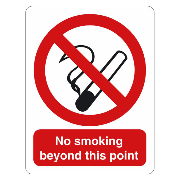 No smoking beyond this point safety sign