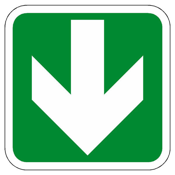 Safety Symbol only Arrow down 200 x 200mm sign