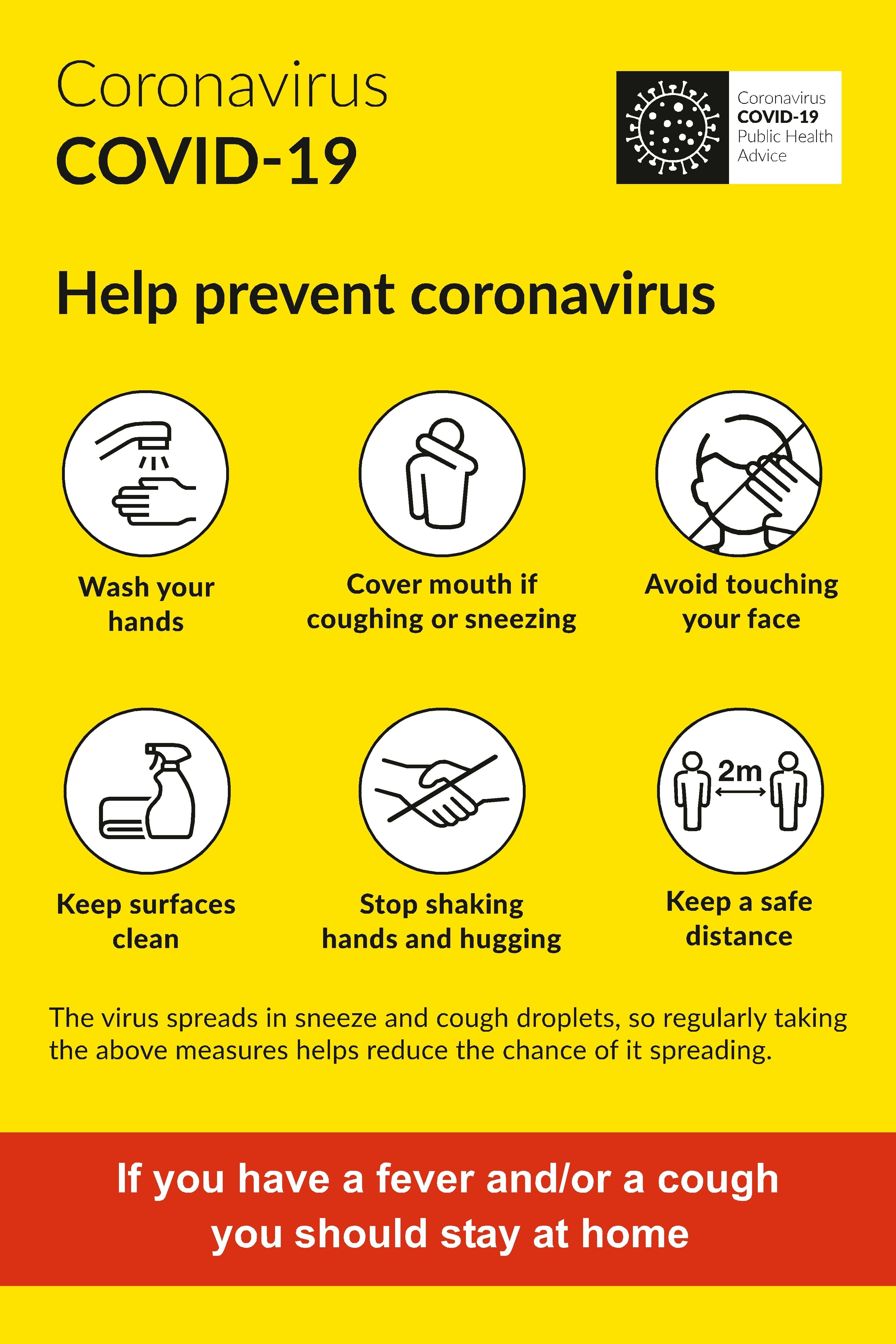 Prevent Coronavirus Safety Sign