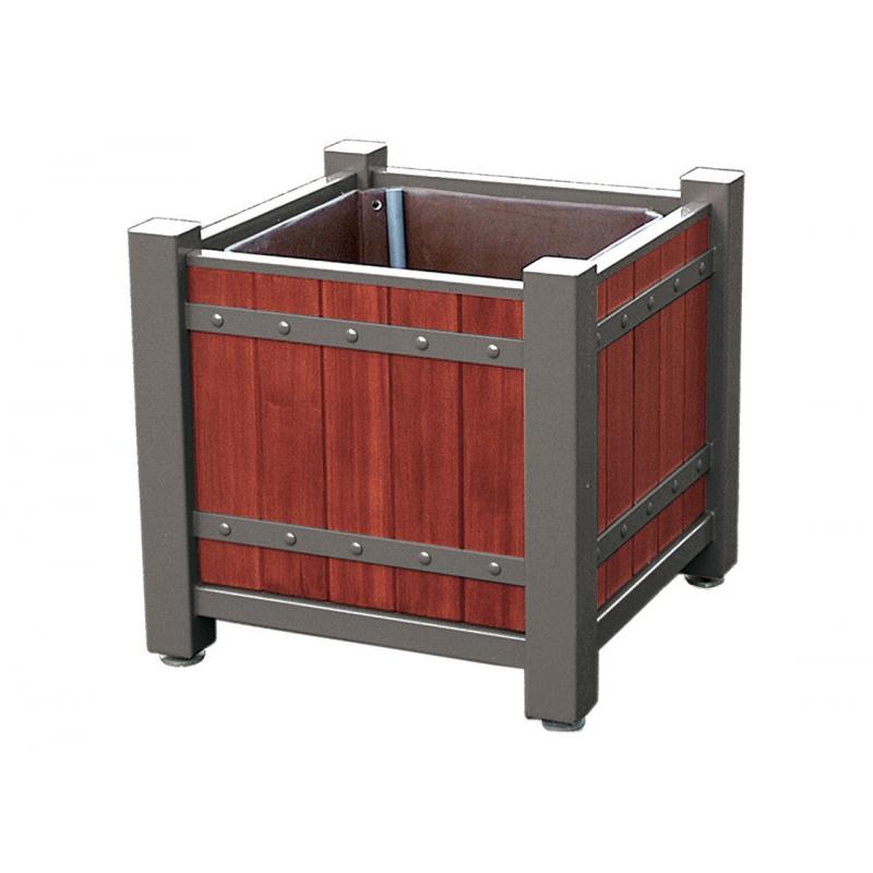 Sarlat Wood and Steel Planter