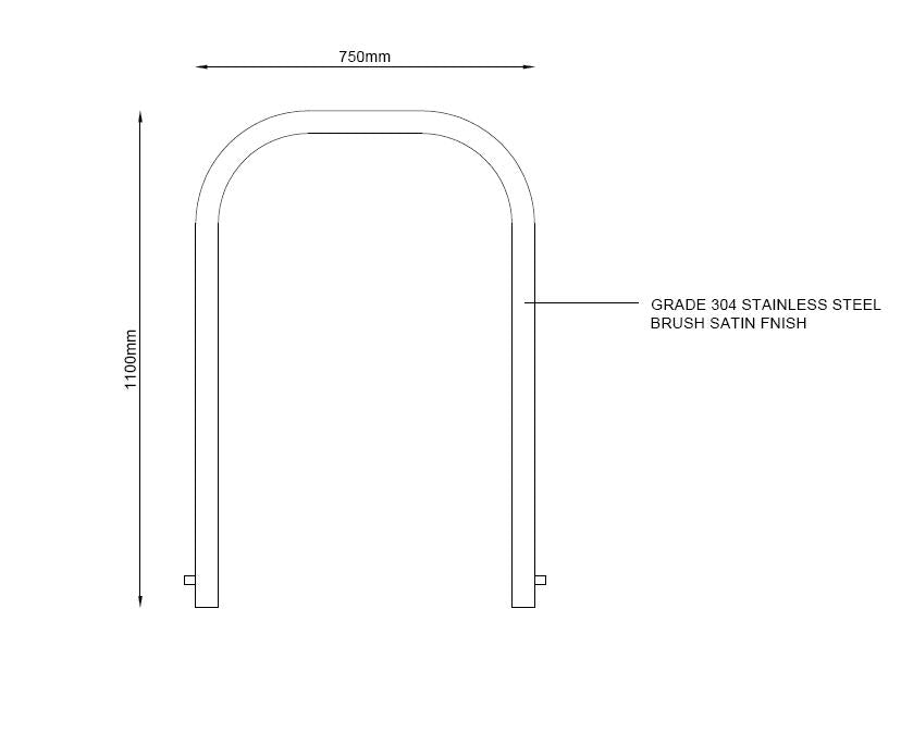 Sheffield Cycle Stand - Stainless Steel 304 - Sub-Surface Mount