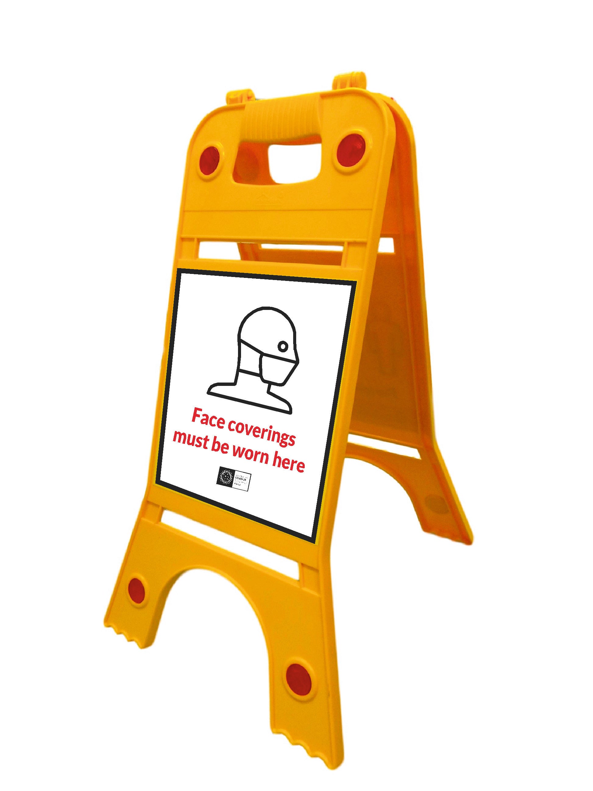A-Frame Face Coverings Must Be Worn Floor Safety Sign