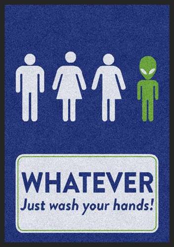 Whatever Just Wash Your Hands Logo Mat