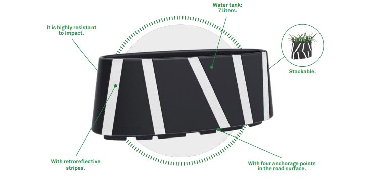 Zebra® | Planter Cycle Lane Separator