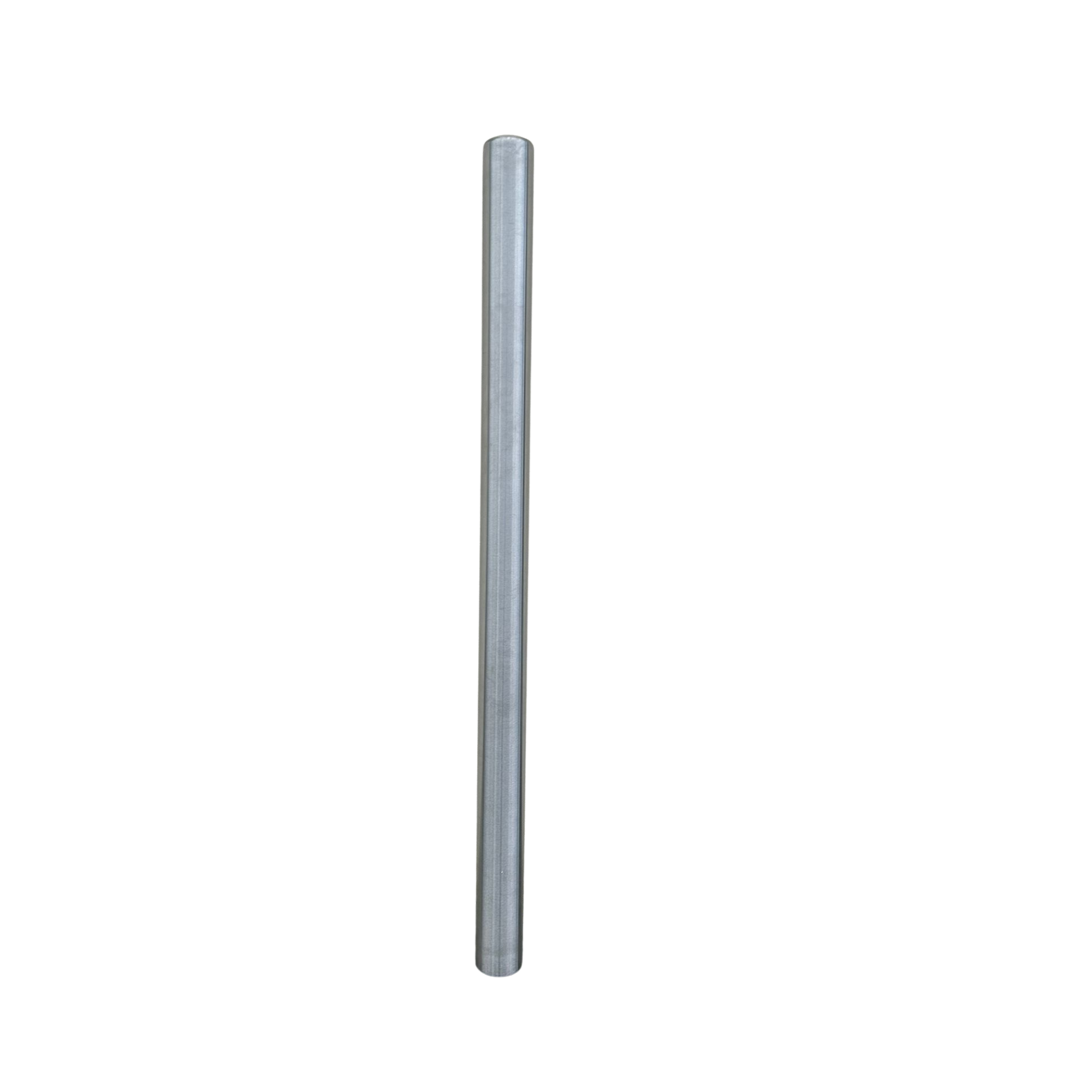 Metallic cylindrical object on a white background