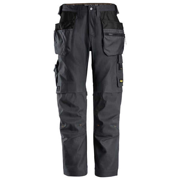 "Professional construction trousers with certified knee protection"