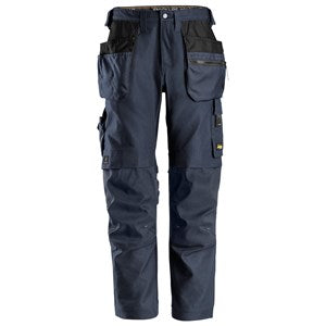 "Professional construction trousers with certified knee protection"