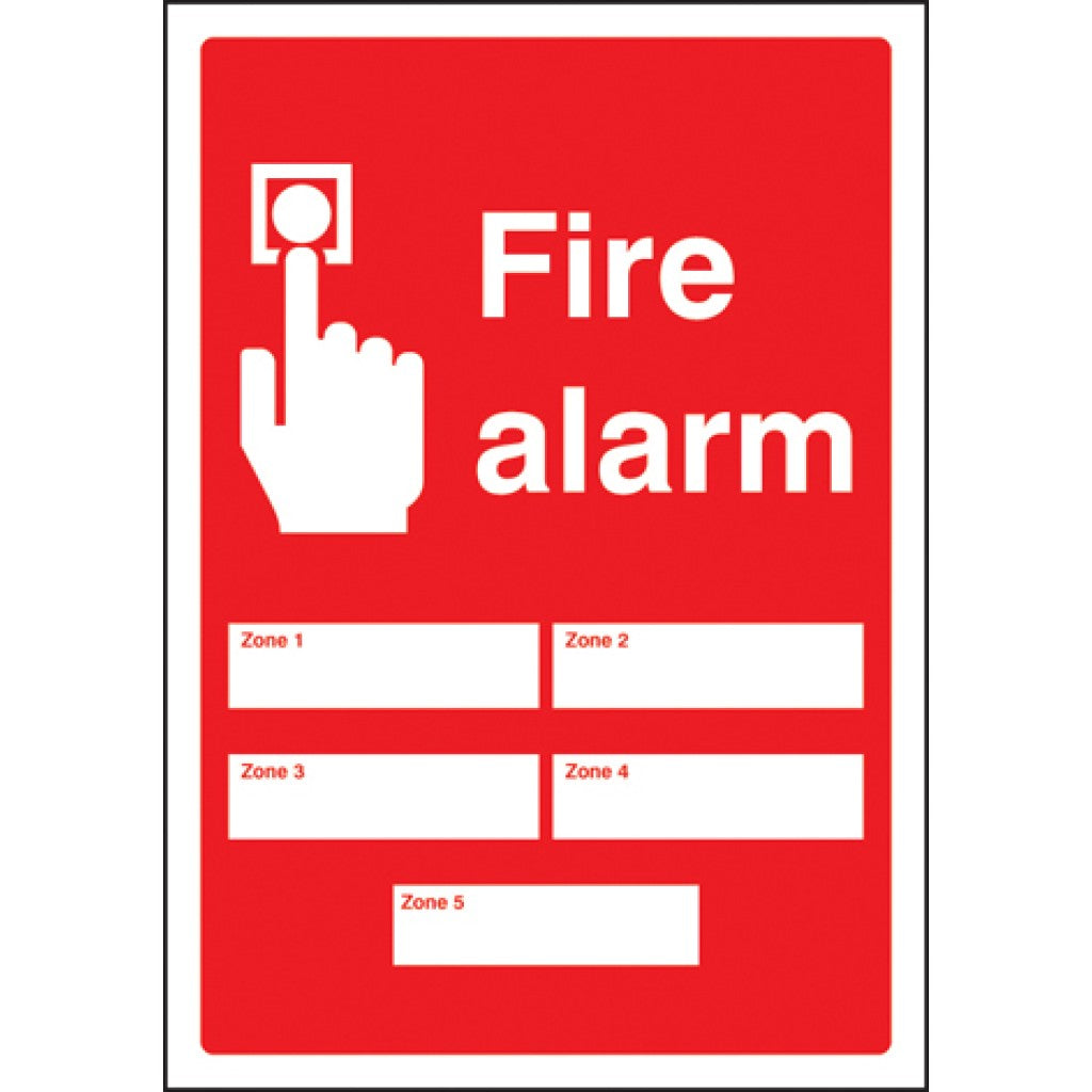5 Fire Alarm Zones Sign