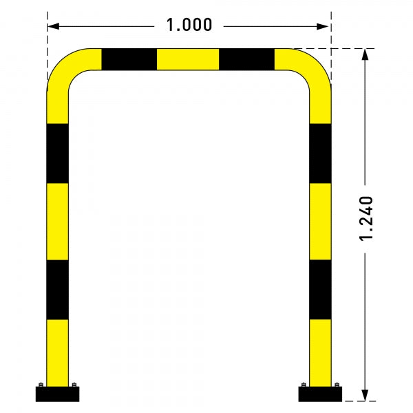 1240x1000mm drawing of flex barrier